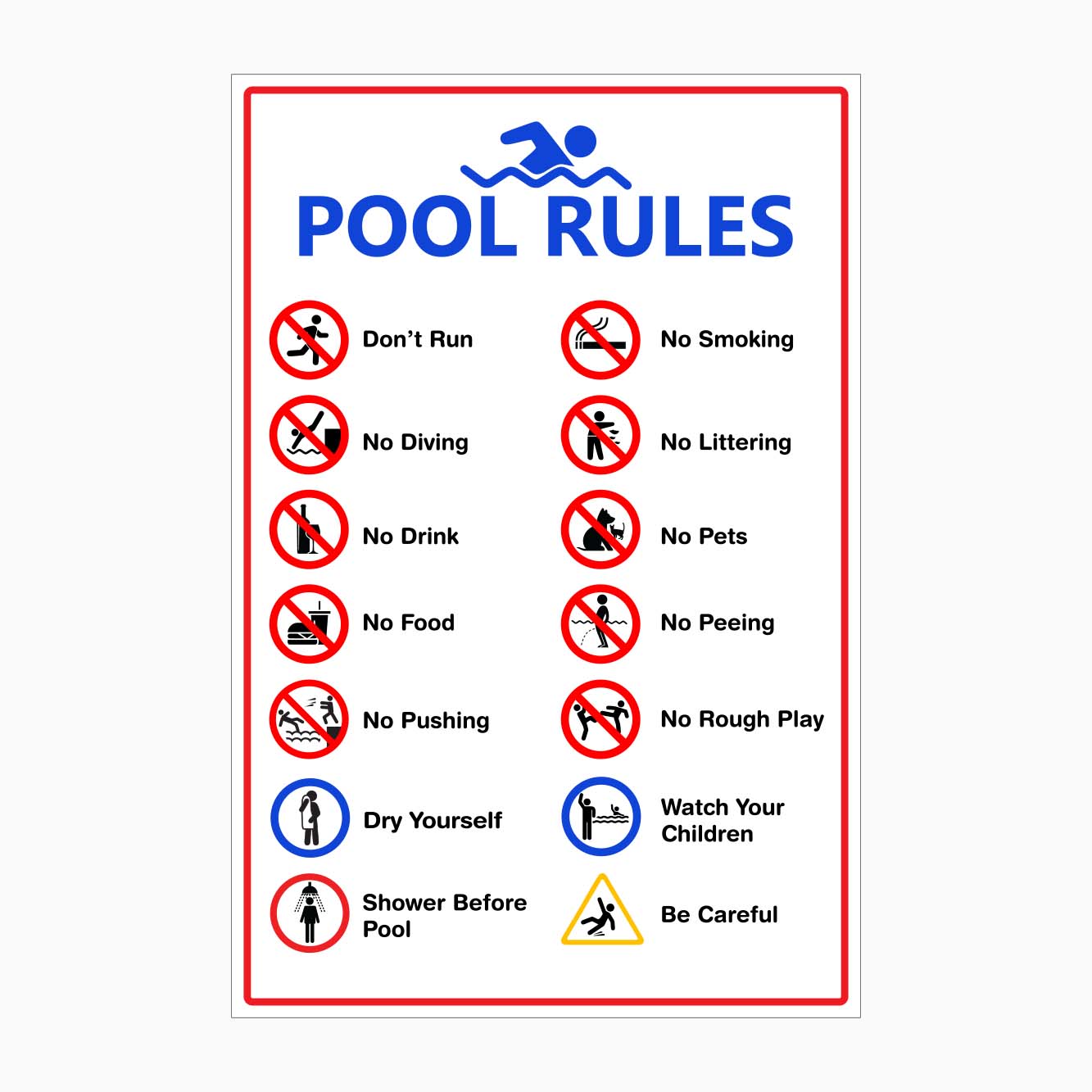 pool rules sign - GET SIGNS