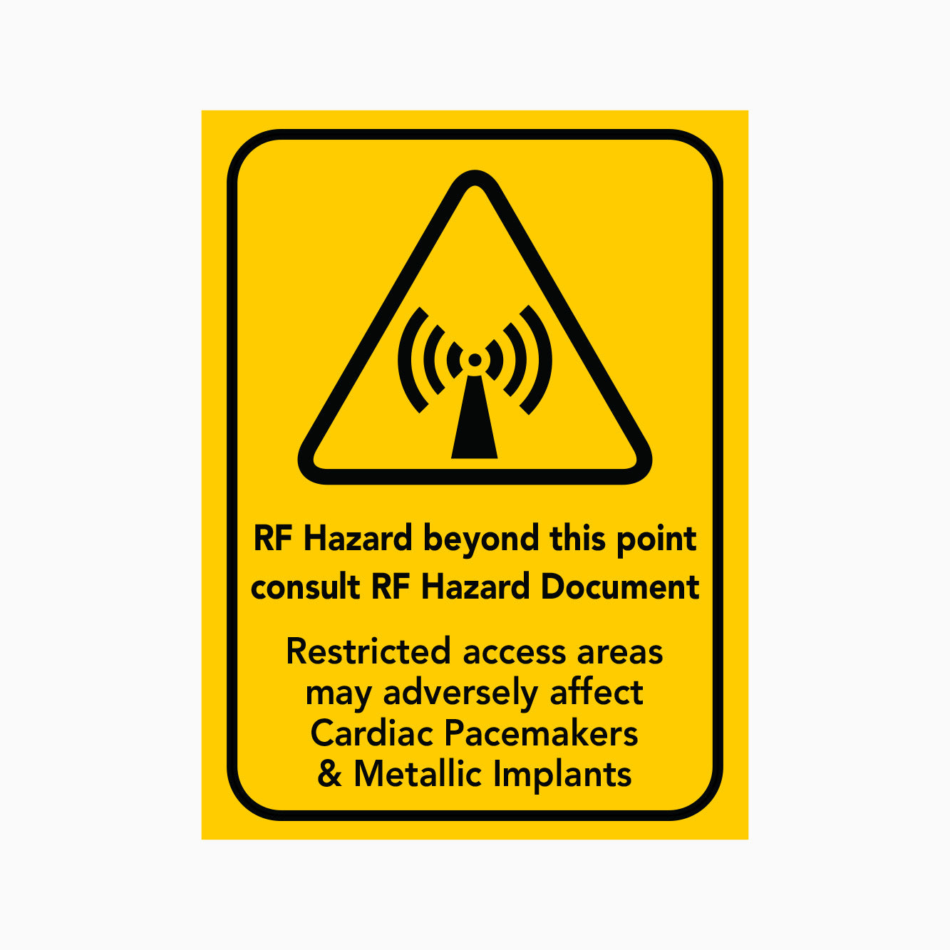 Rfs Sign RF HAZARD BEYOND THIS POINT CONSULT RF HAZARD DOCUMENT SIGN – Get signs