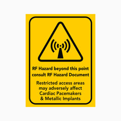 RF HAZARD BEYOND THIS POINT CONSULT RF HAZARD DOCUMENT SIGN