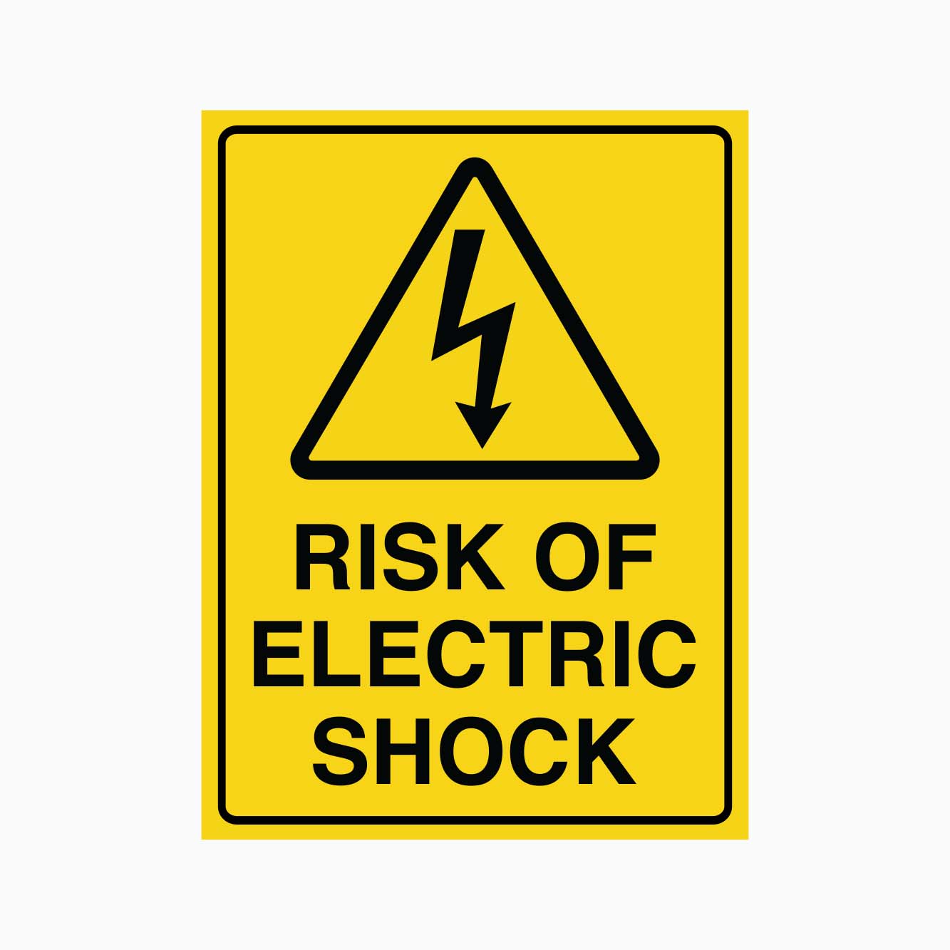 Risk of Electric Shock Sign - Australian Made Safety Signage – Get signs