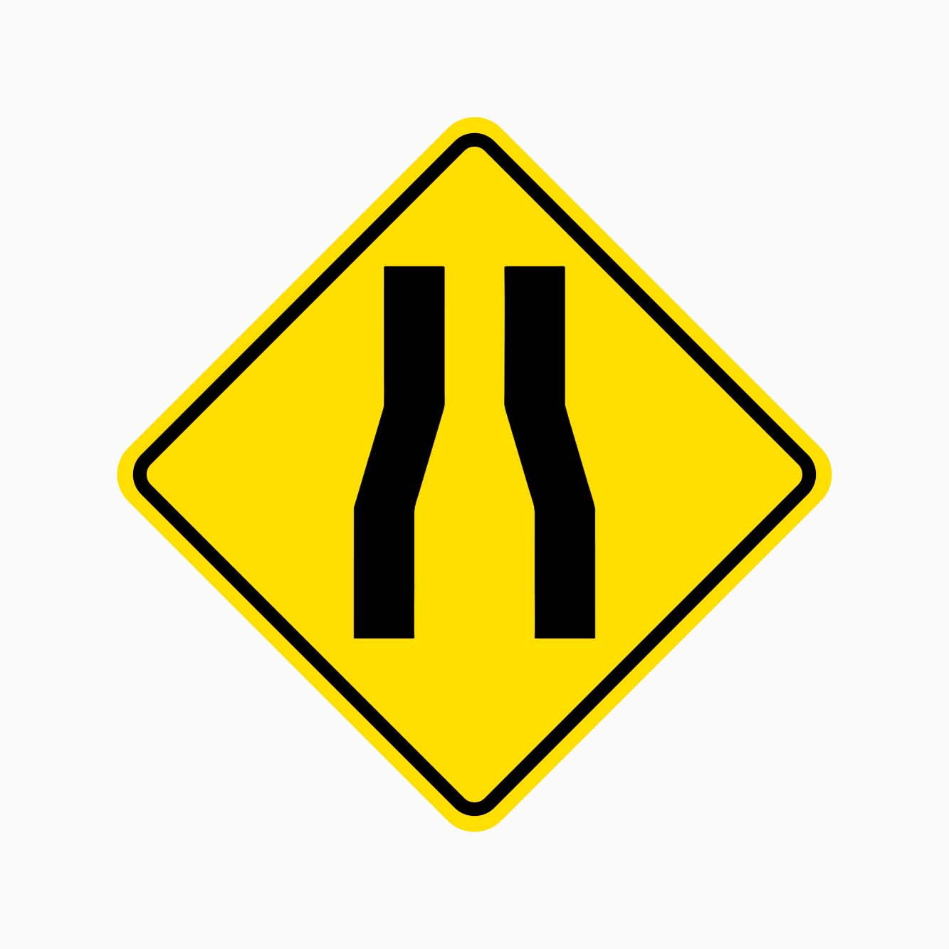 Road Narrows Sign W4-3 - GET SIGNS