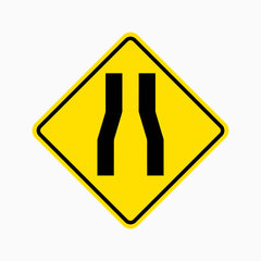 ROAD NARROWS SIGN