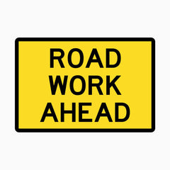 ROAD WORK AHEAD SIGN WITH SWING STAND