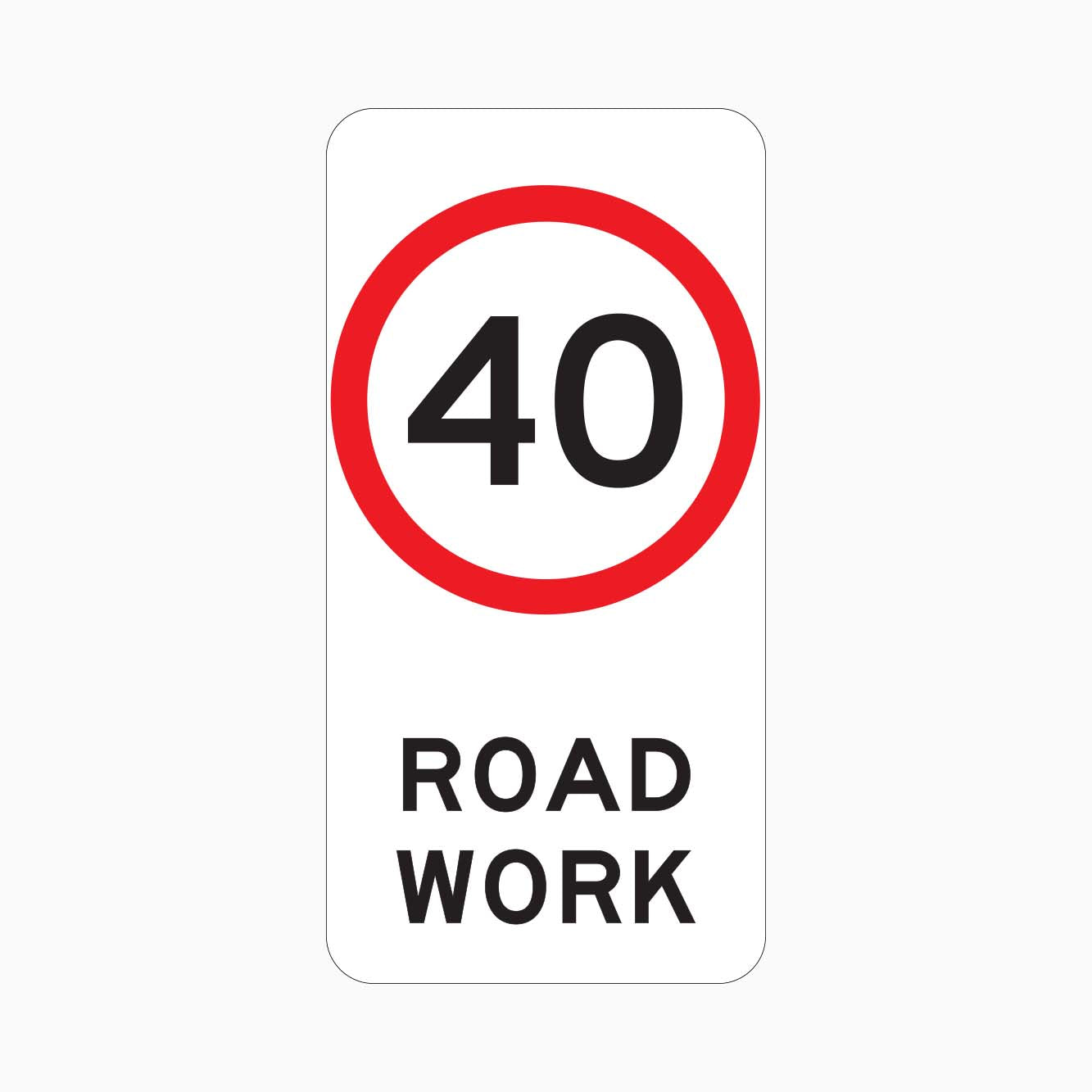 40km/h Speed Limit Road Work Sign (R4-212n) - GET SIGNS