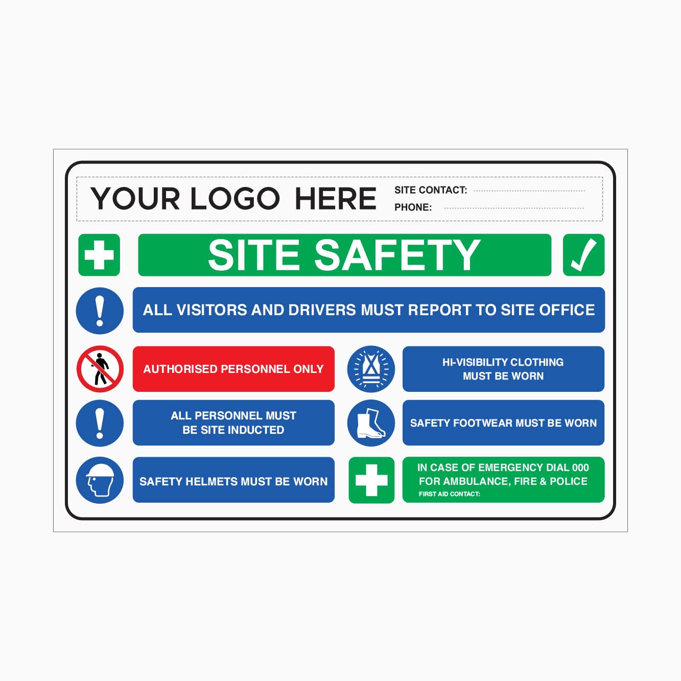 Construction Safety First Signs
