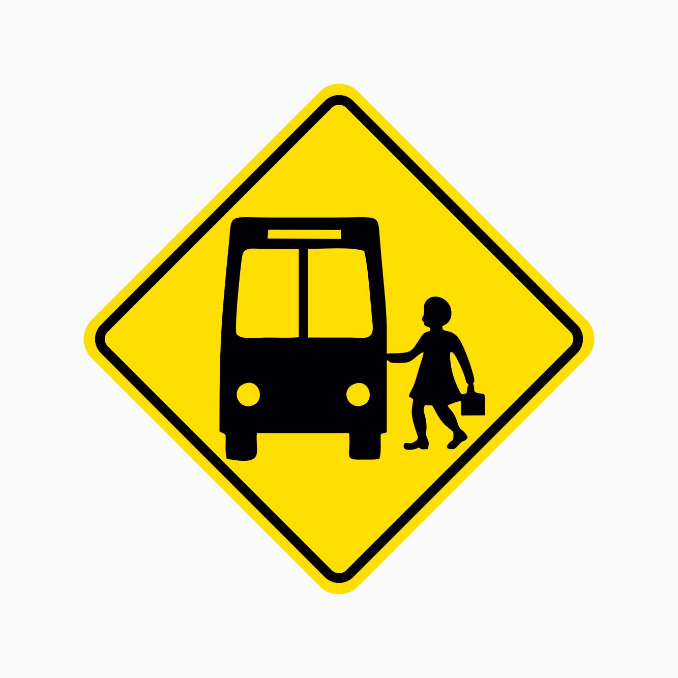 SCHOOL BUS SIGN (Front View) W6-204n GET SIGNS