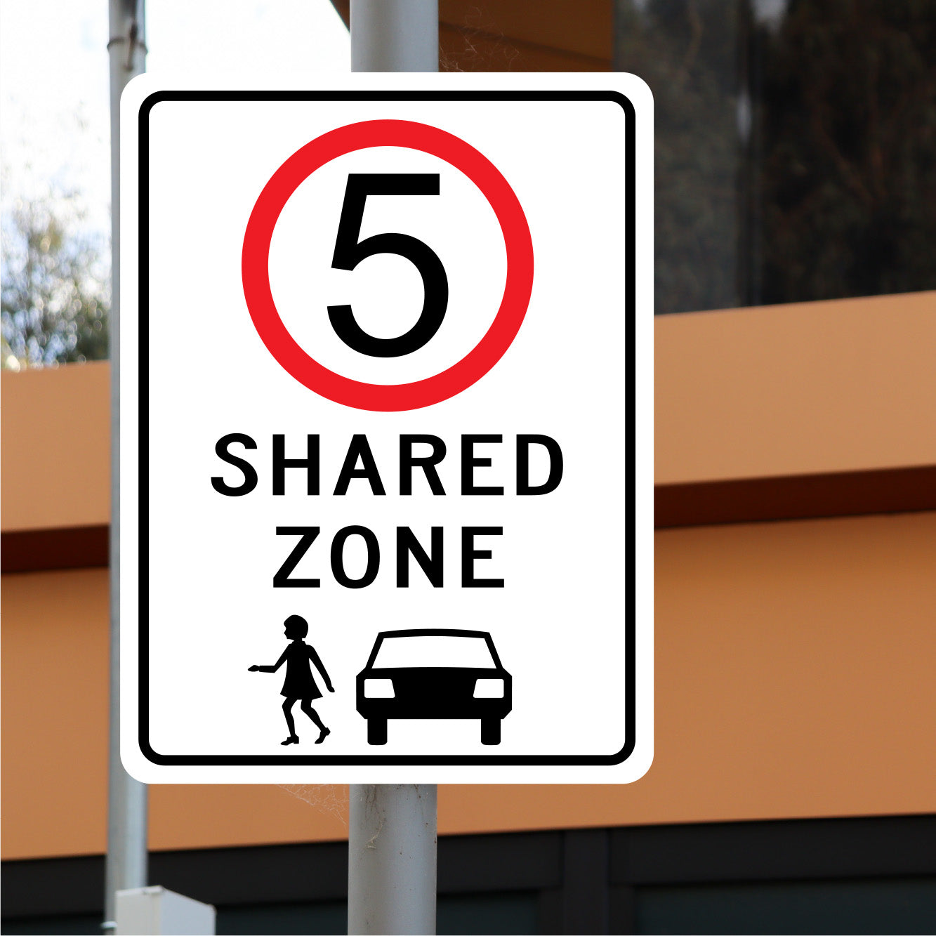 SHARED ZONE 5km Speed Limit SIGN - GET SIGNS