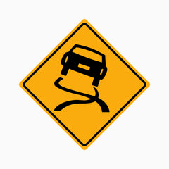 WARNING SLIPPERY WHEN WET SIGN (Yellow Diamond)