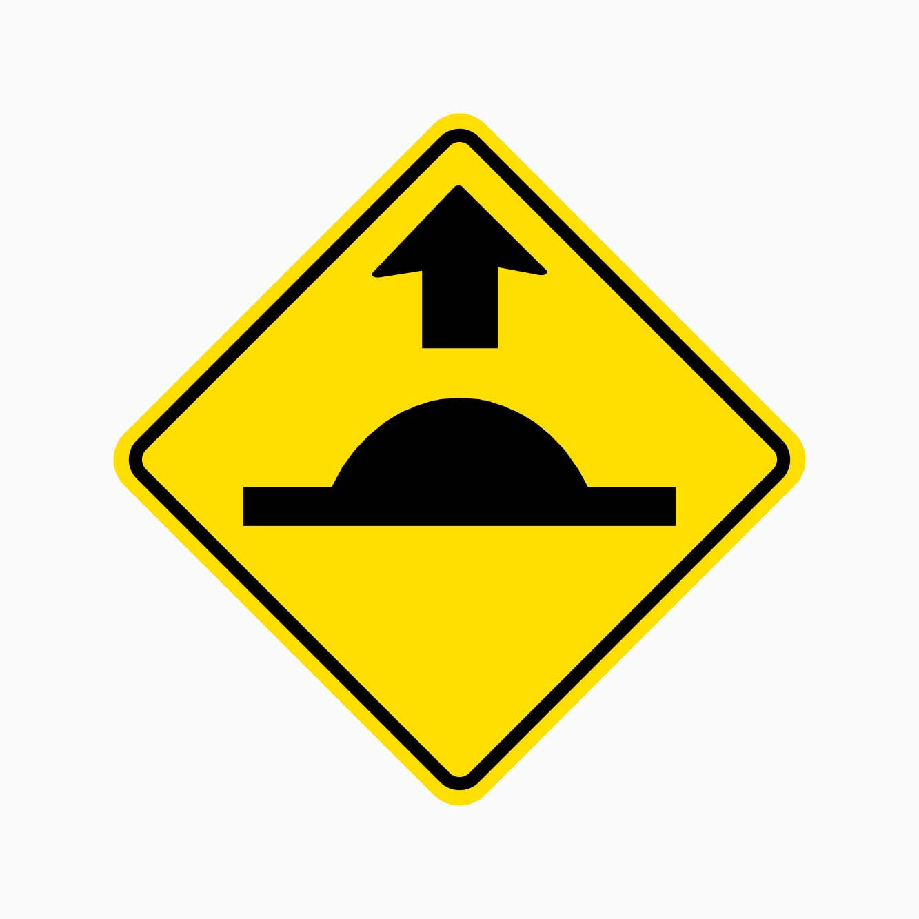 SPEED HUMP AHEAD SIGN W3-4- GET SIGNS