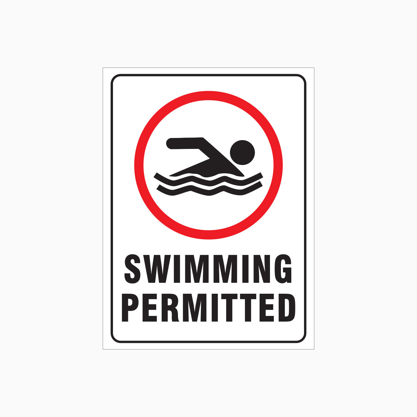SWIMMING PERMITTED SIGN