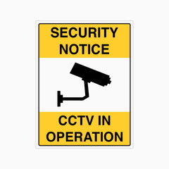 SECURITY NOTICE CCTV IN OPERATION SIGN