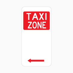 TAXI ZONE SIGN LEFT