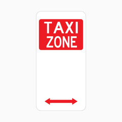 TAXI ZONE SIGN LEFT AND RIGHT