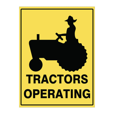 TRACTORS OPERATING SIGN