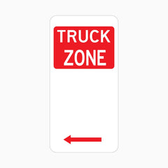 TRUCK ZONE SIGN LEFT