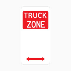 TRUCK ZONE SIGN LEFT AND RIGHT