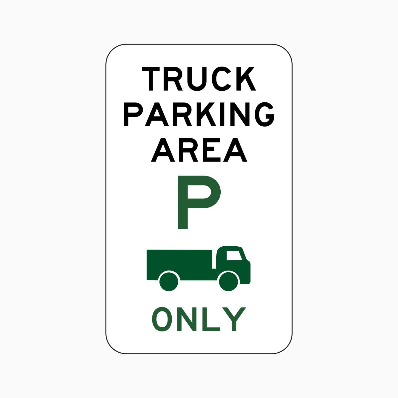 TRUCK PARKING AREA ONLY SIGN - R5-553N - GET SIGNS