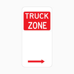 TRUCK ZONE SIGN RIGHT