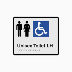 Unisex Toilet LH Braille & Tactile Sign