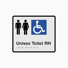 Unisex Toilet RH Braille & Tactile Sign