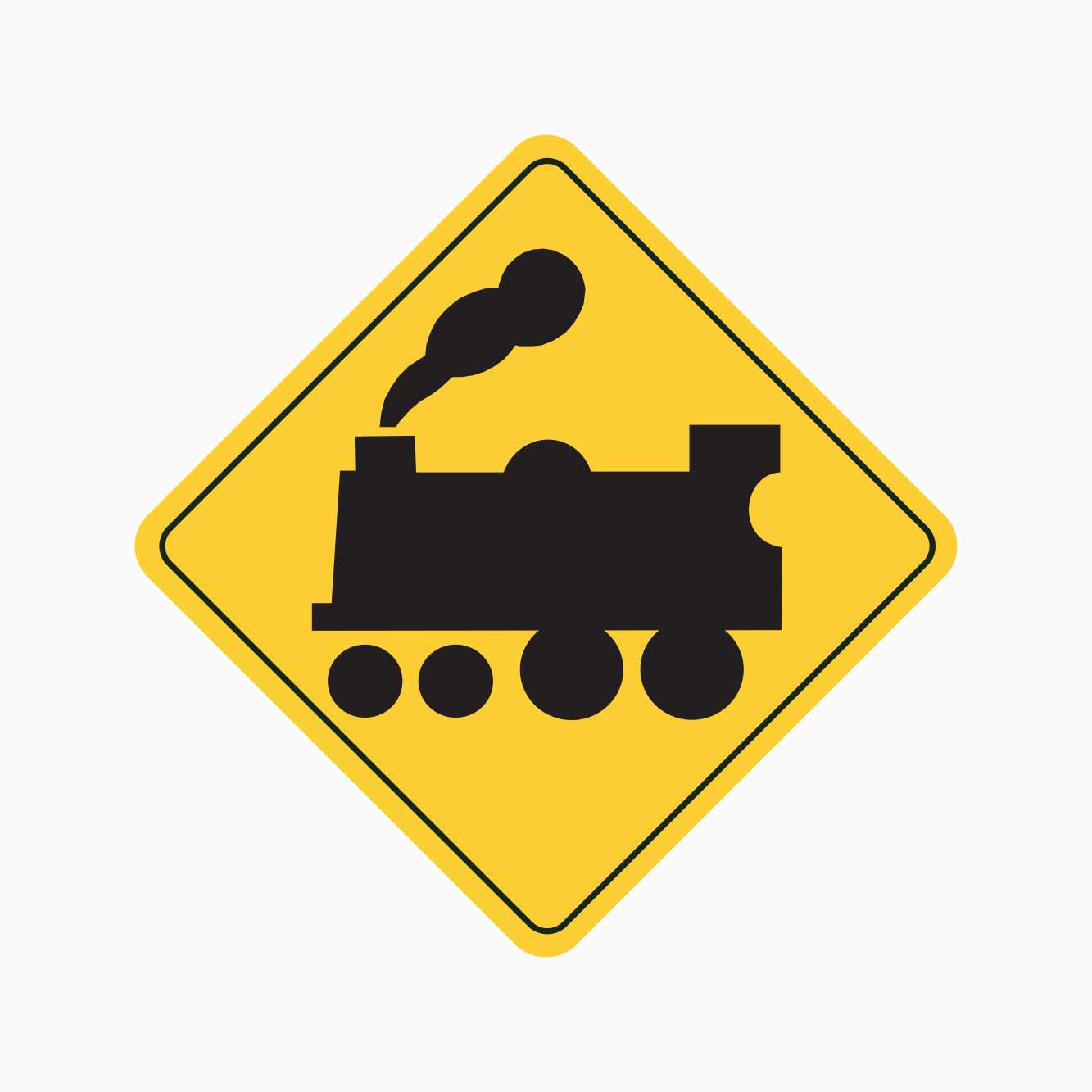 RAILWAY CROSSING AHEAD SIGN-W7-7(L)