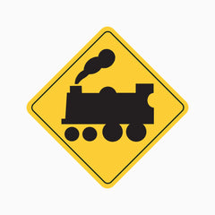 WARNING RAILWAY CROSSING AHEAD SIGN(L)