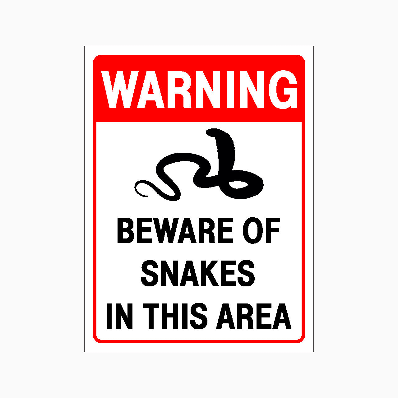 WARNING BEWARE OF SNAKES IN THIS AREA SIGN - Australian Safety Signs ...