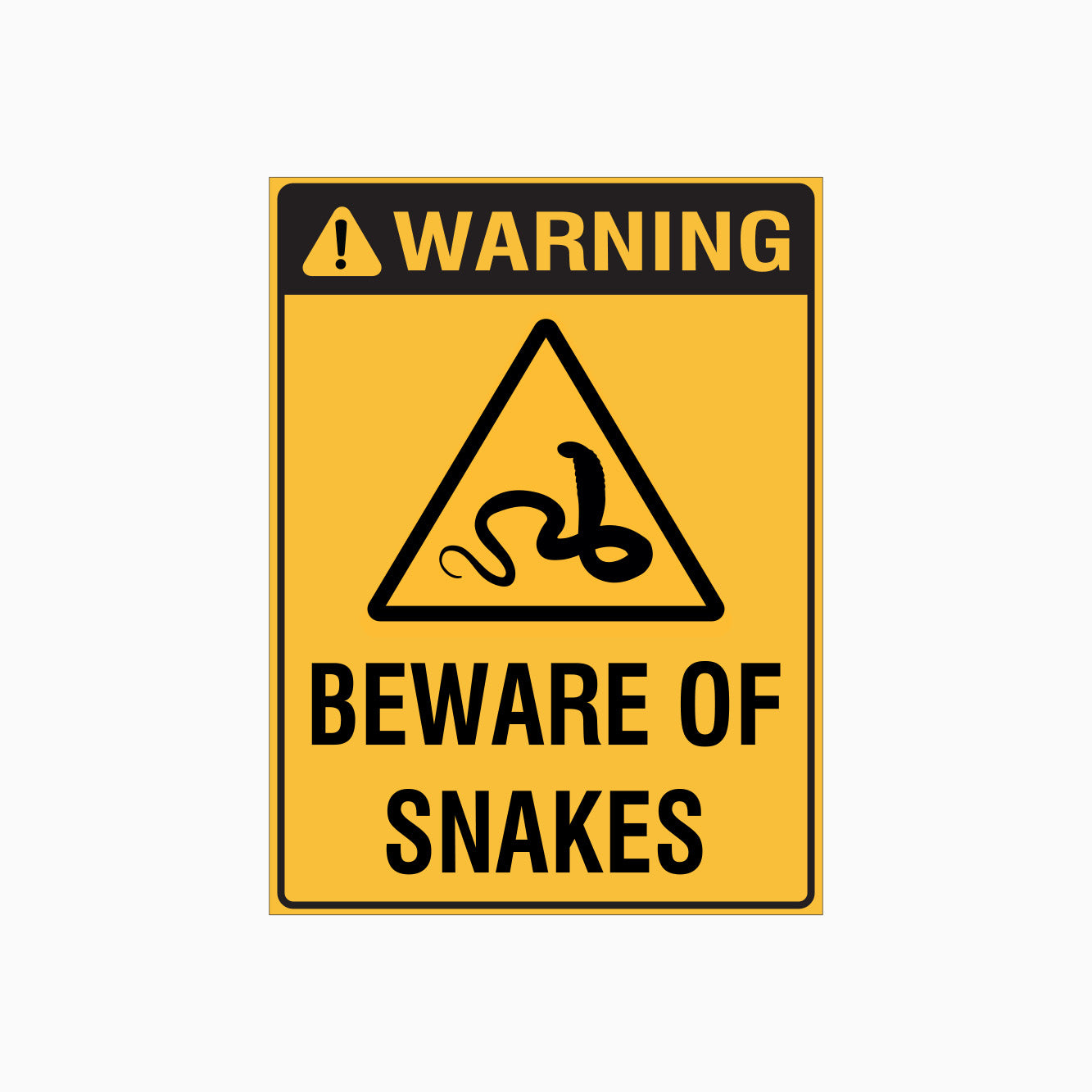 WARNING BEWARE OF SNAKES SIGN