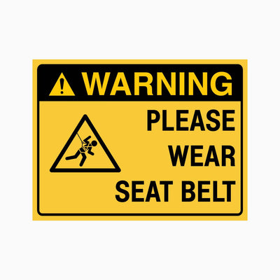 WARNING PLEASE WEAR SEAT BELT SIGN