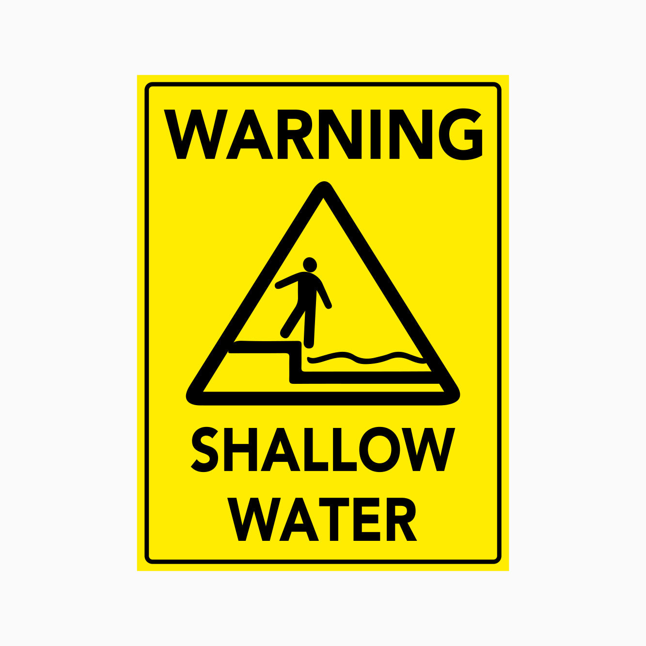 WARNING SHALLOW WATER SIGN