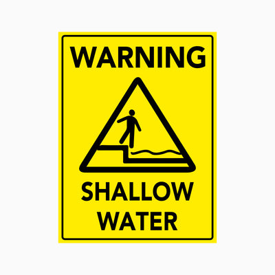 Shallow Depth Sign CAUTION WATER DEPTH SIGN (YOUR METER) – GET SIGNS Australia – Get signs
