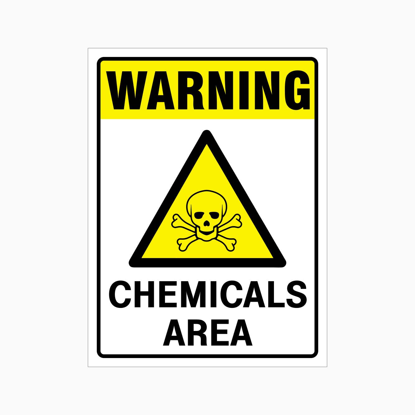 WARNING CHEMICALS AREA SIGN - GET SIGNS