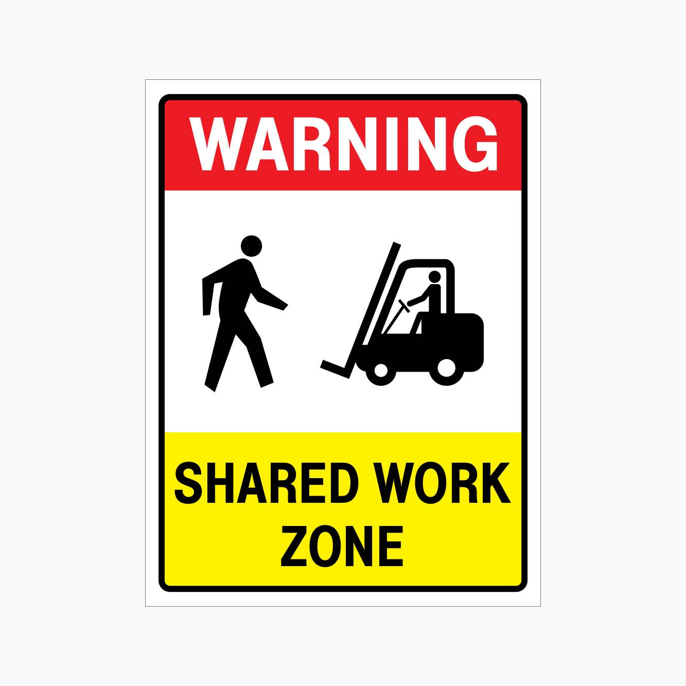 WARNING SHARED WORK ZONE SIGN - GET SIGNS