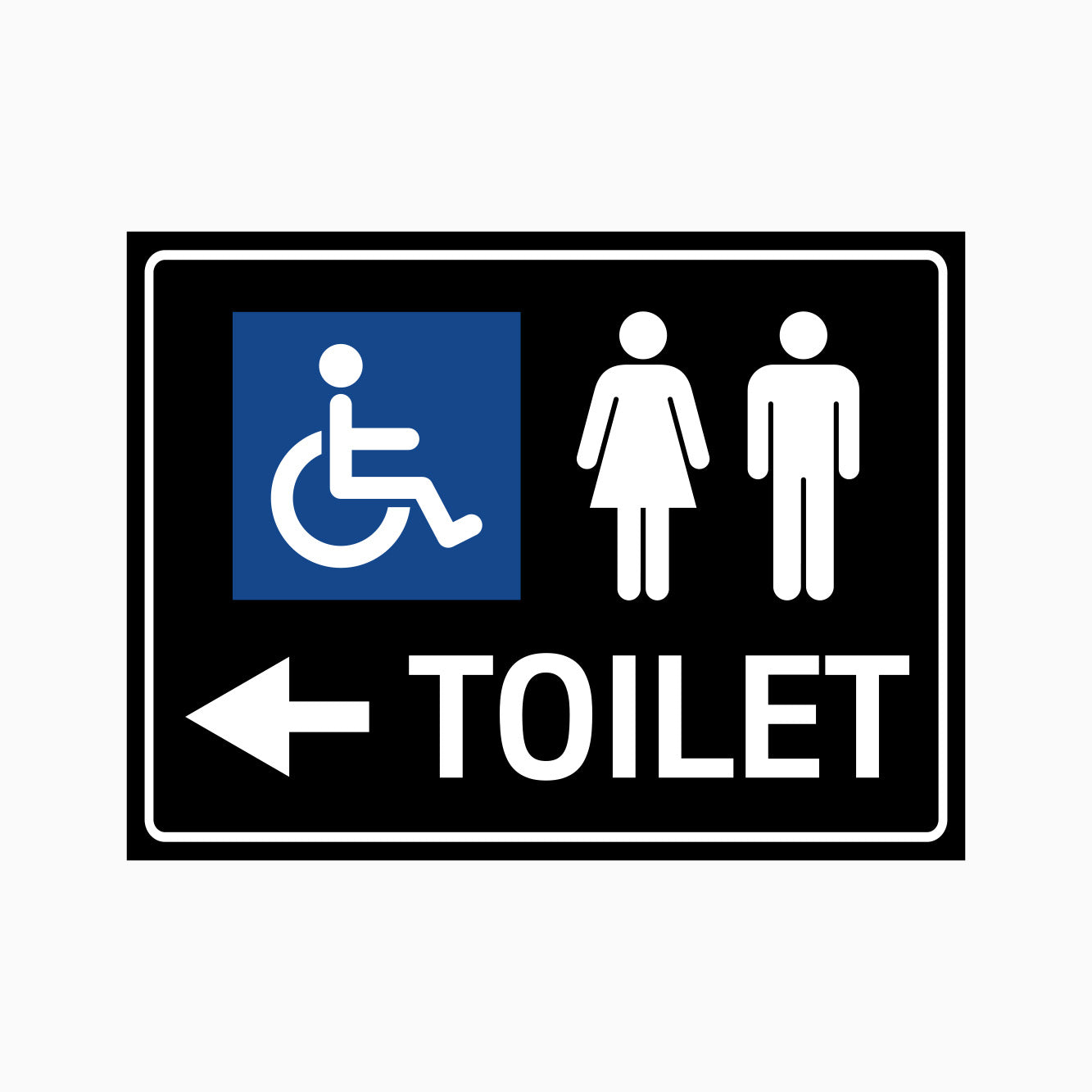 ACCESSIBLE TOILET SIGN -  LEFT POINT