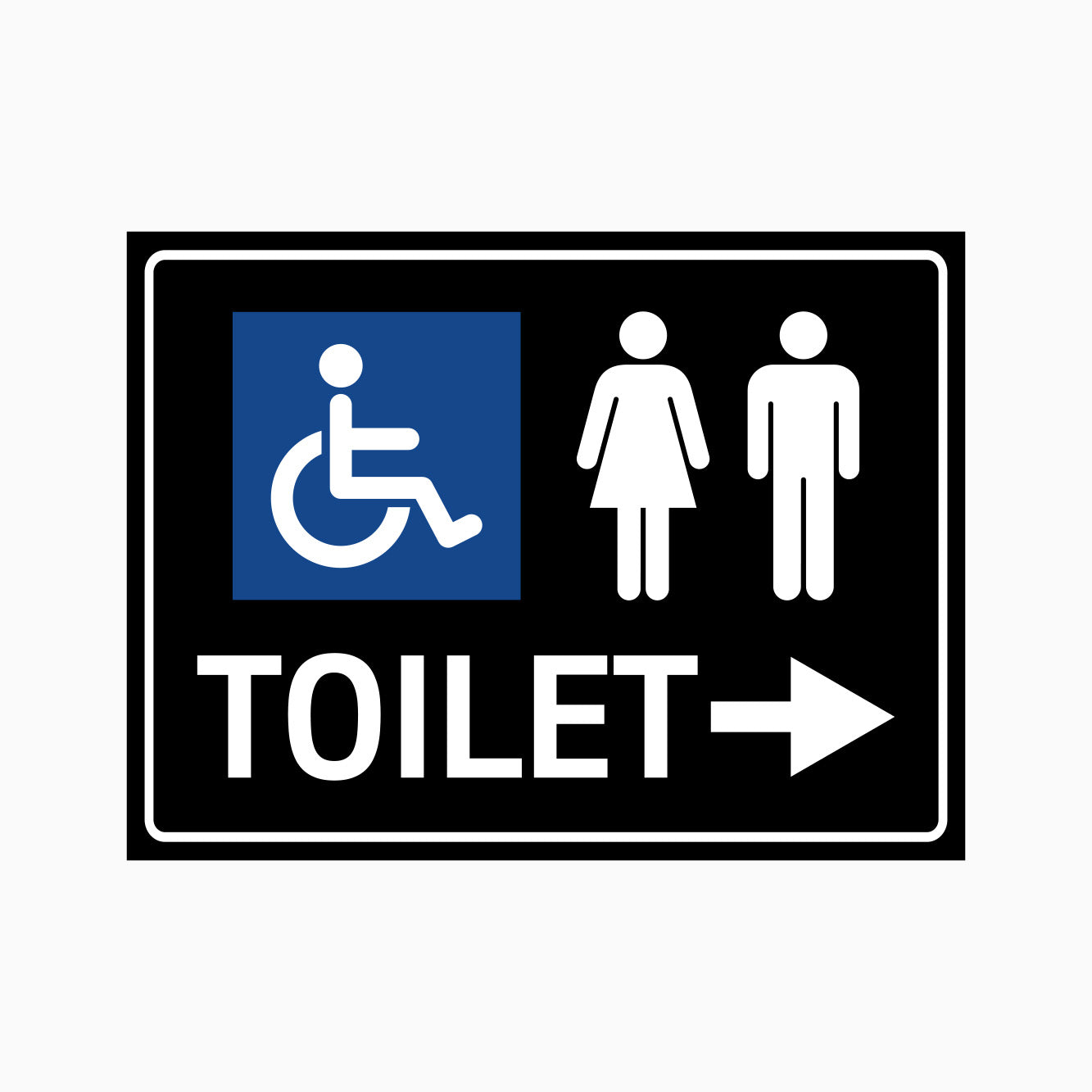 ACCESSIBLE TOILET SIGN -  RIGHT POINT