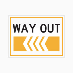 WAY OUT WITH LEFT ARROW SIGN