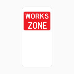 WORKS ZONE SIGN