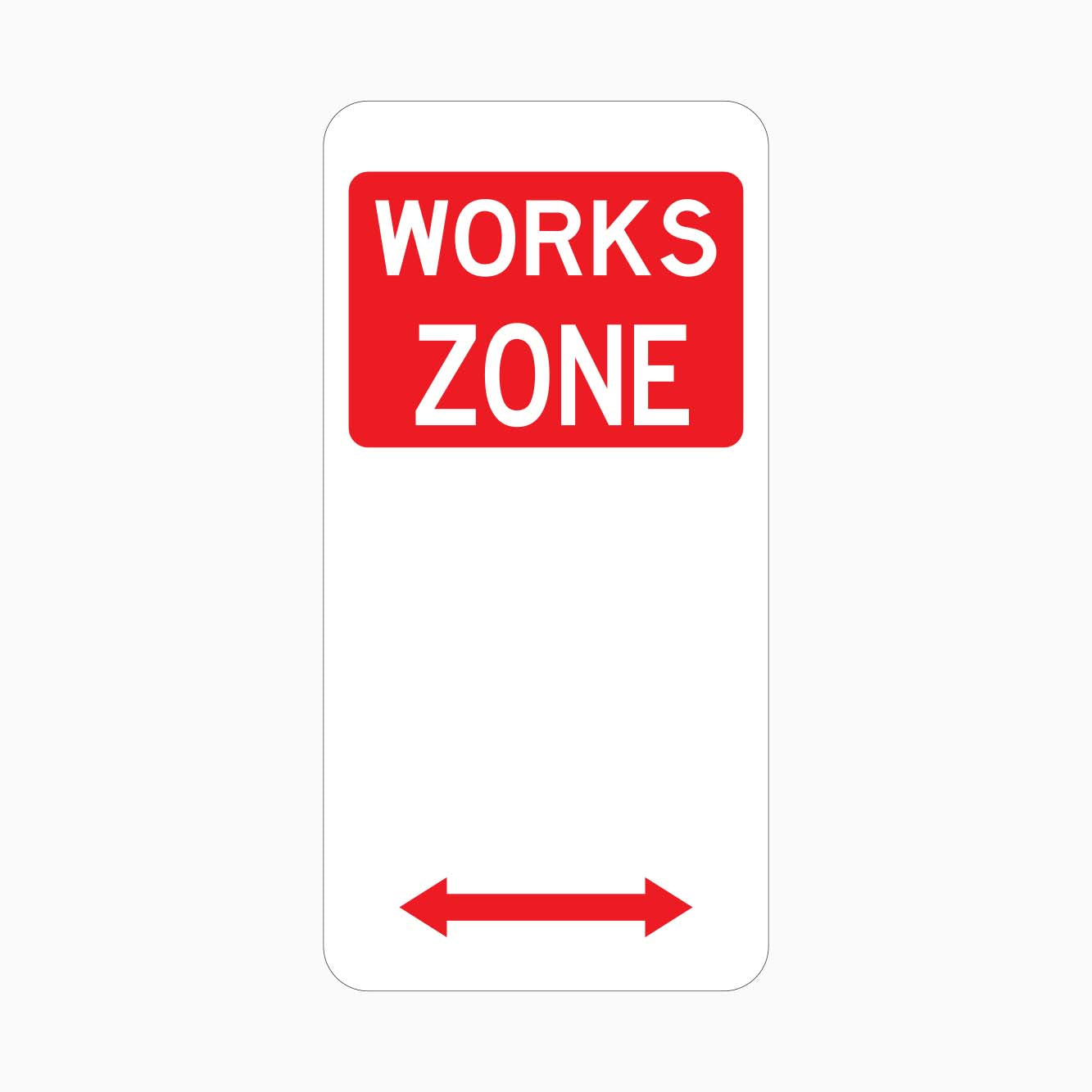 WORKS ZONE SIGN LEFT AND RIGHT - GET SIGNS