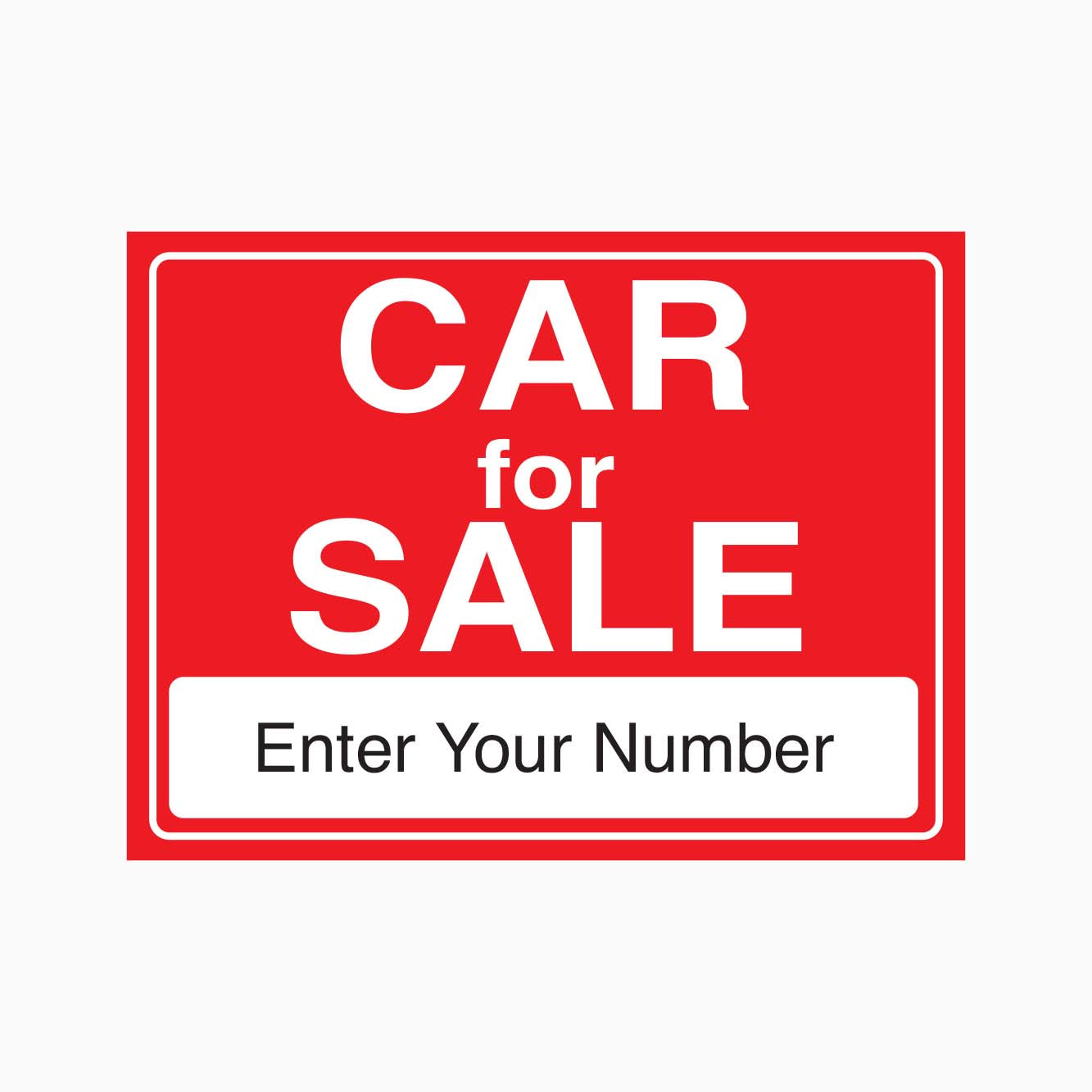 CAR FOR SALE SIGN with Custom Phone Number