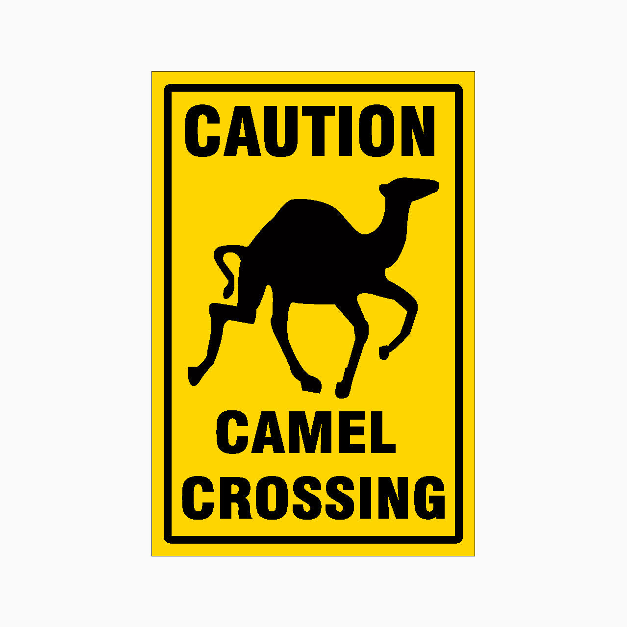 CAMEL CROSSING SIGN - caution sign