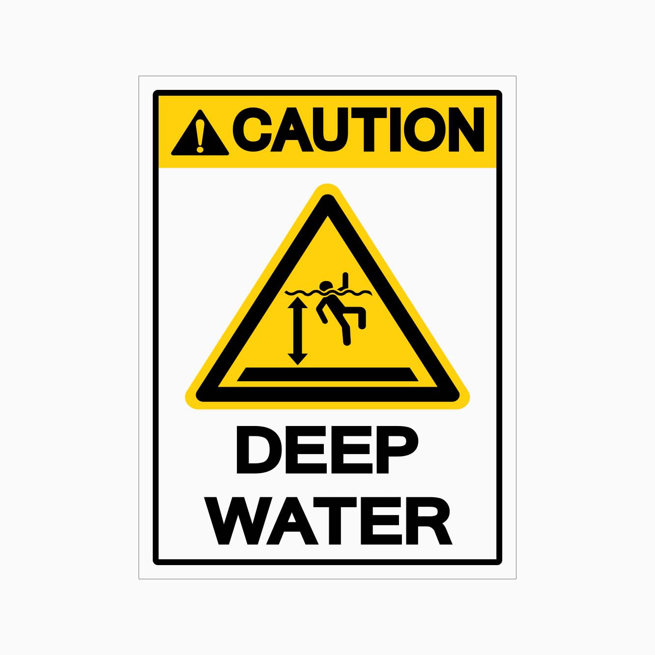 CAUTION DEEP WATER SIGN - get signs in australia