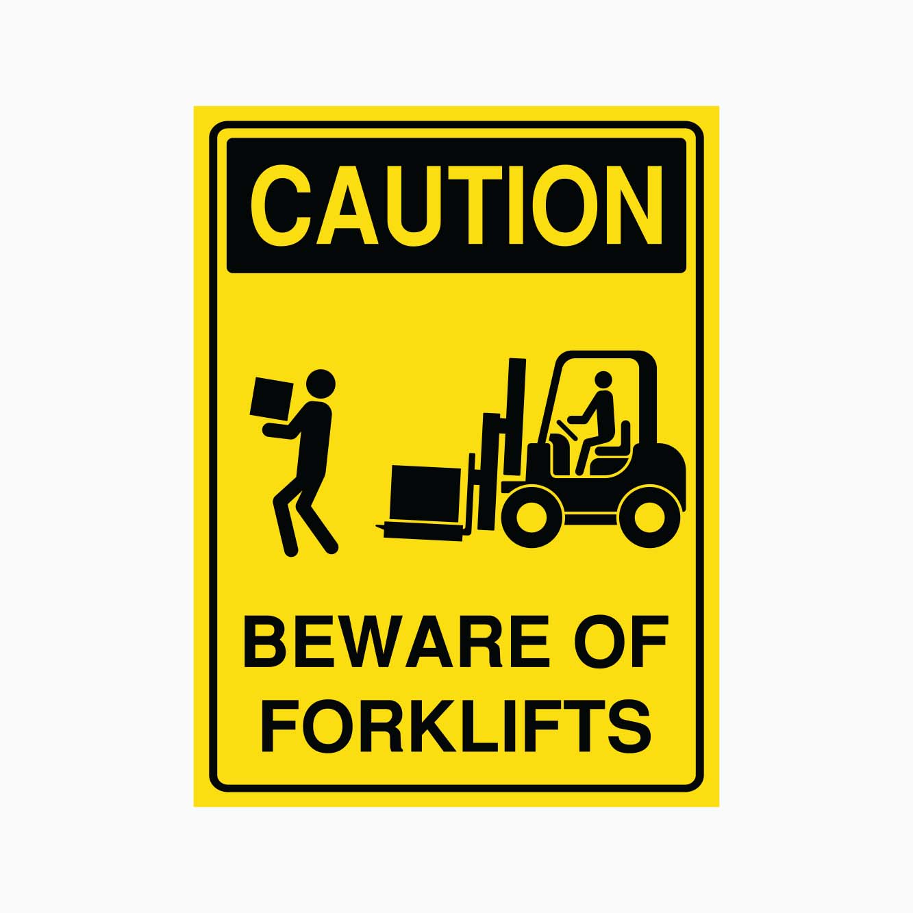 CAUTION BEWARE OF FORKLIFTS SIGN - GET SIGNS