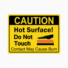CAUTION HOT SURFACE DO NOT TOUCH CONTACT MAY CAUSE BURN SIGN