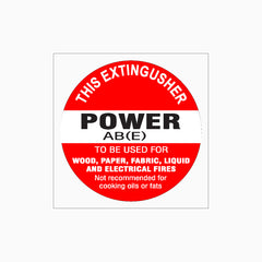 This Extinguisher AB(E) Powder Sign