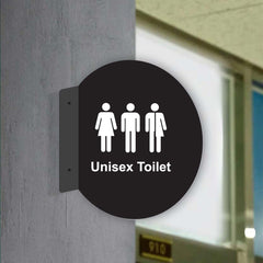 Double Sided Circle Blade Unisex Toilet Sign