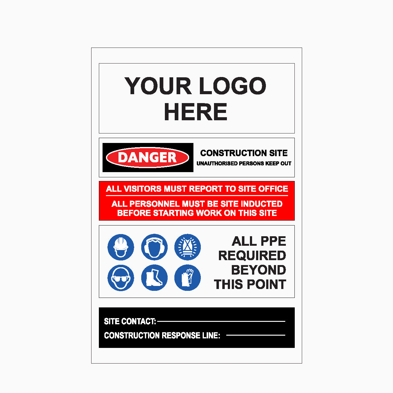 CONSTRUCTION SITE SIGN - Custom logo – Get signs