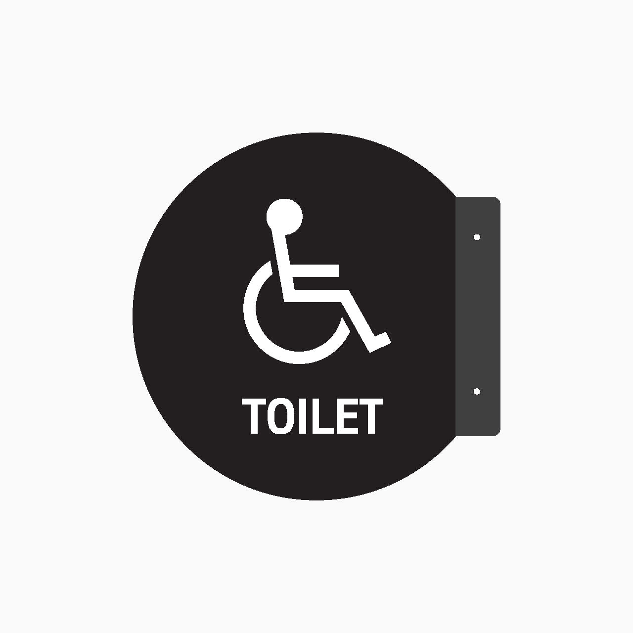 Double Sided Circle Blade Disabled Toilet Sign - GET SIGNS
