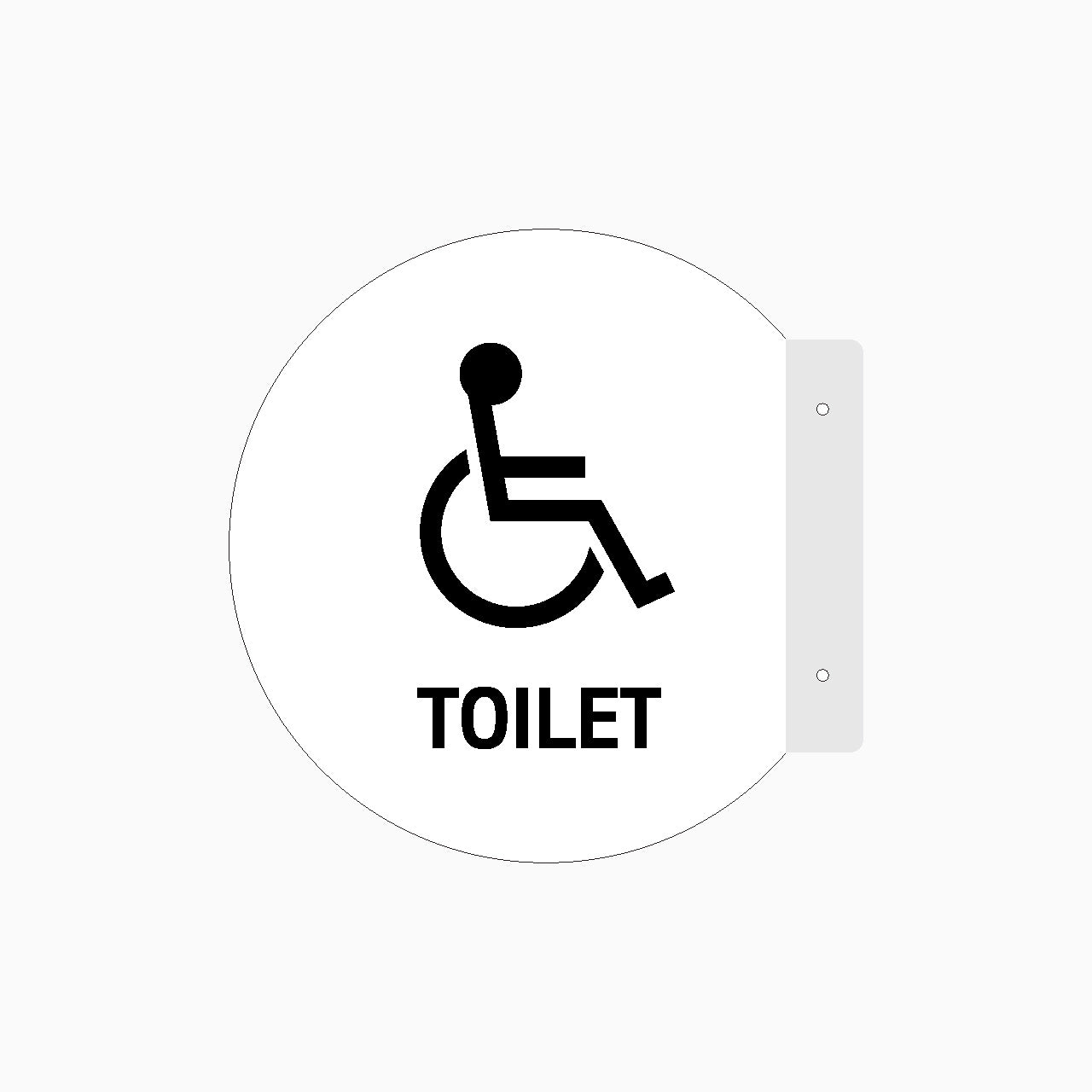 Double Sided Circle Blade Disabled Toilet Sign - GET SIGNS
