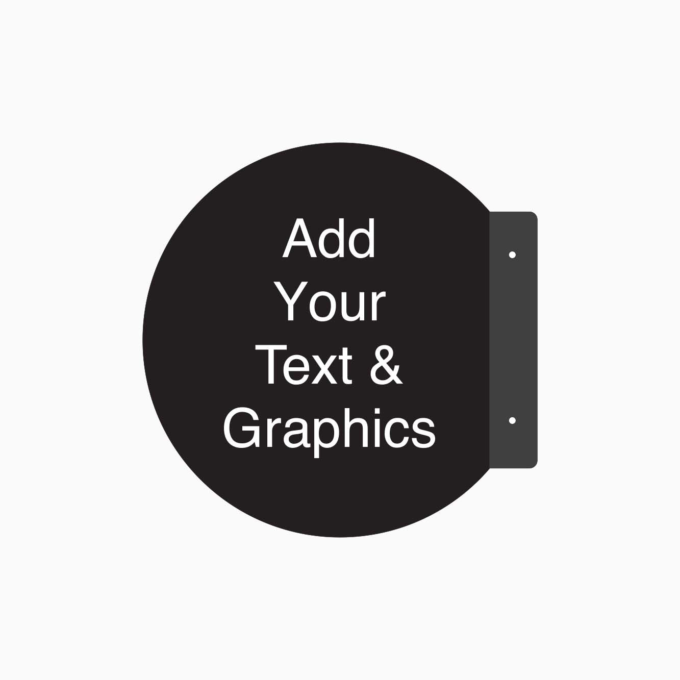 Custom Double-Sided Circle Blade Sign (Your Text and Graphics) - GET SIGNS