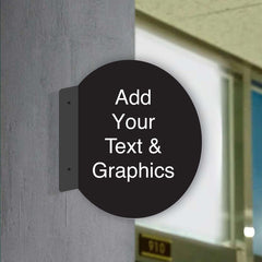 Custom Double-Sided Circle Blade Sign (Your Text and Graphics)